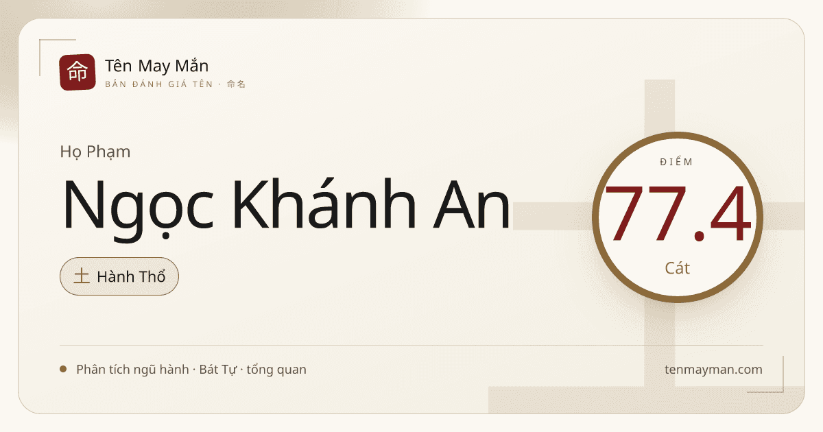 Phân tích tên Phạm Ngọc Khánh An: sáng nghĩa, hiền tiếng và có nếp