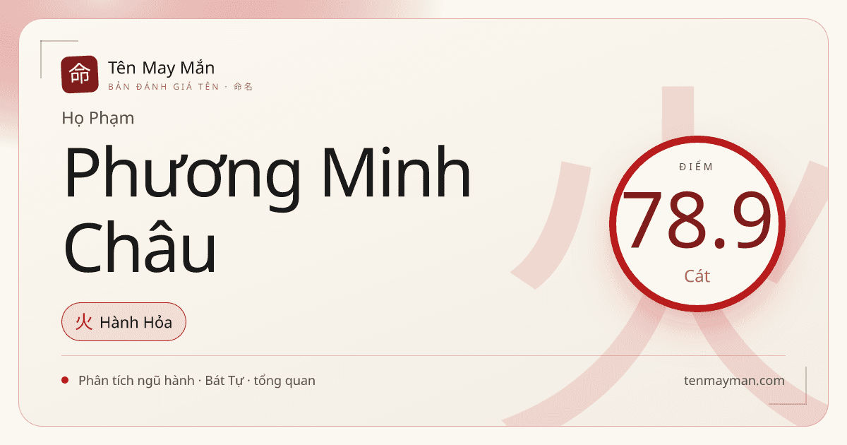 Phạm Phương Minh Châu: một cái tên sáng, thanh và có độ quý kín
