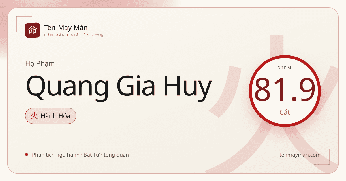 Phạm Quang Gia Huy: một cái tên sáng, ấm và có độ mở