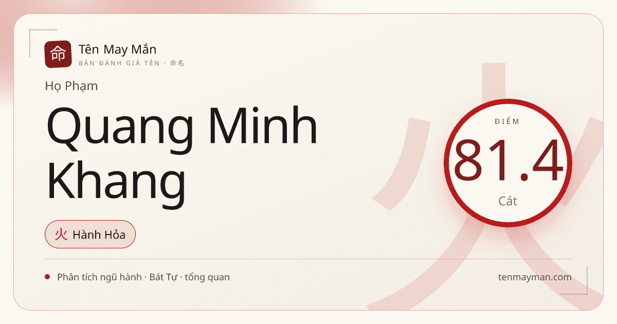 Phạm Quang Minh Khang: tên có ánh sáng, độ vững và nhịp gọi đẹp