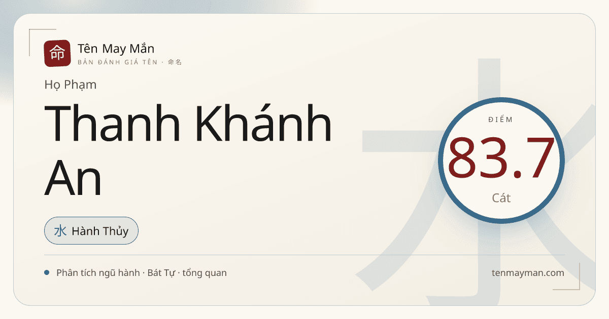 Phân tích tên Phạm Thanh Khánh An: êm tiếng, sáng nghĩa và cân nhịp