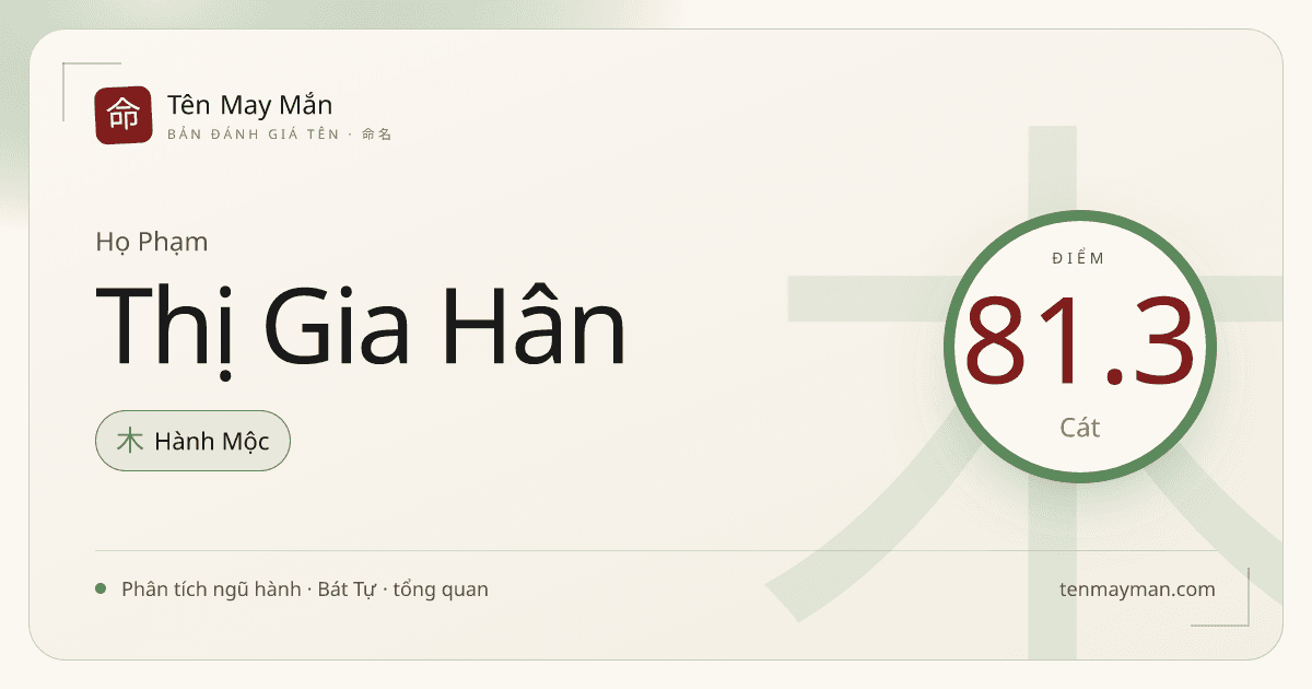 Phân tích tên Phạm Thị Gia Hân: êm tiếng, sáng nghĩa và khá cân khí
