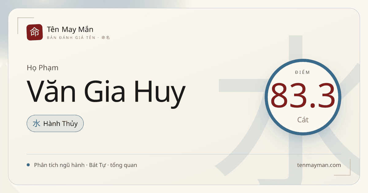 Phạm Văn Gia Huy: một cái tên sáng, đĩnh đạc và có nhịp rất Việt