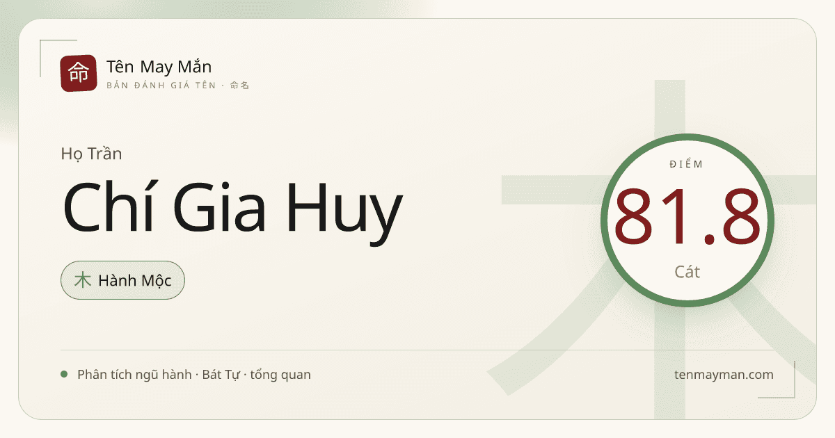 Trần Chí Gia Huy: một cái tên sáng trí, ấm nhà và khá có chiều sâu