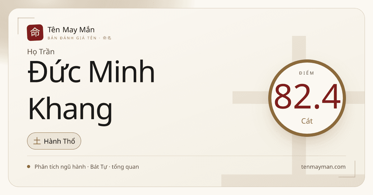 Trần Đức Minh Khang: một cái tên sáng nếp, vững ý và ấm khí