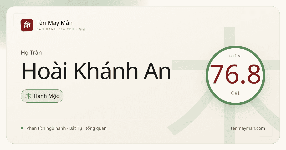 Trần Hoài Khánh An: một cái tên êm tiếng, sáng nghĩa và có chiều sâu