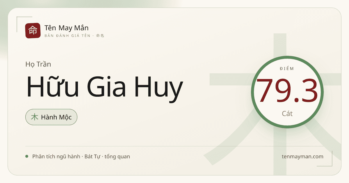 Trần Hữu Gia Huy: một cái tên sáng, ấm và có nề nếp riêng