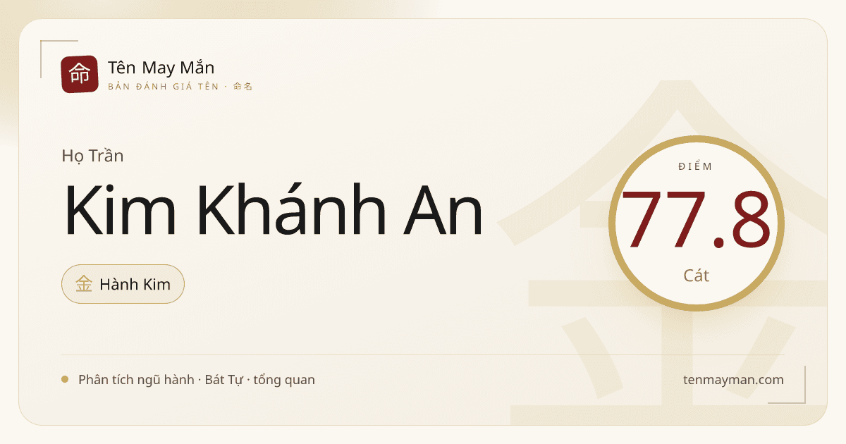 Trần Kim Khánh An: tên có độ sáng, nếp vui và nét yên vừa đủ