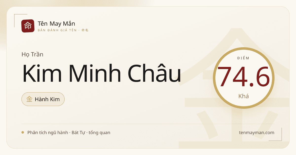 Trần Kim Minh Châu: một cái tên quý sáng, rõ tiếng và khá có trục