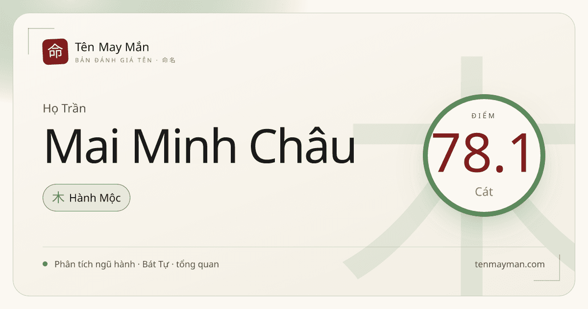 Trần Mai Minh Châu: một cái tên thanh quý, sáng tiếng và có lớp nghĩa đẹp
