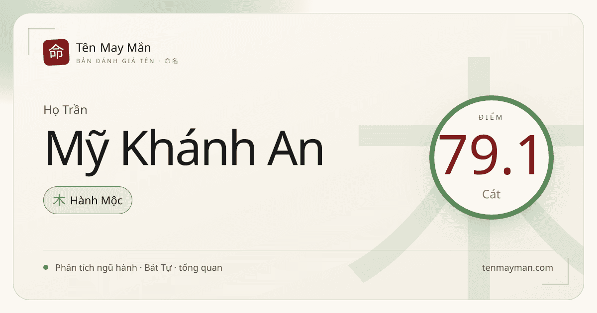 Trần Mỹ Khánh An: một cái tên dịu dáng, sáng nghĩa và cân âm rất đẹp