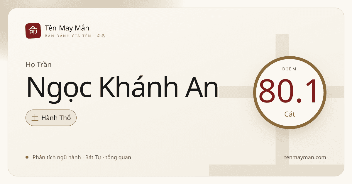 Trần Ngọc Khánh An: cái tên êm, sáng nghĩa và khá cân