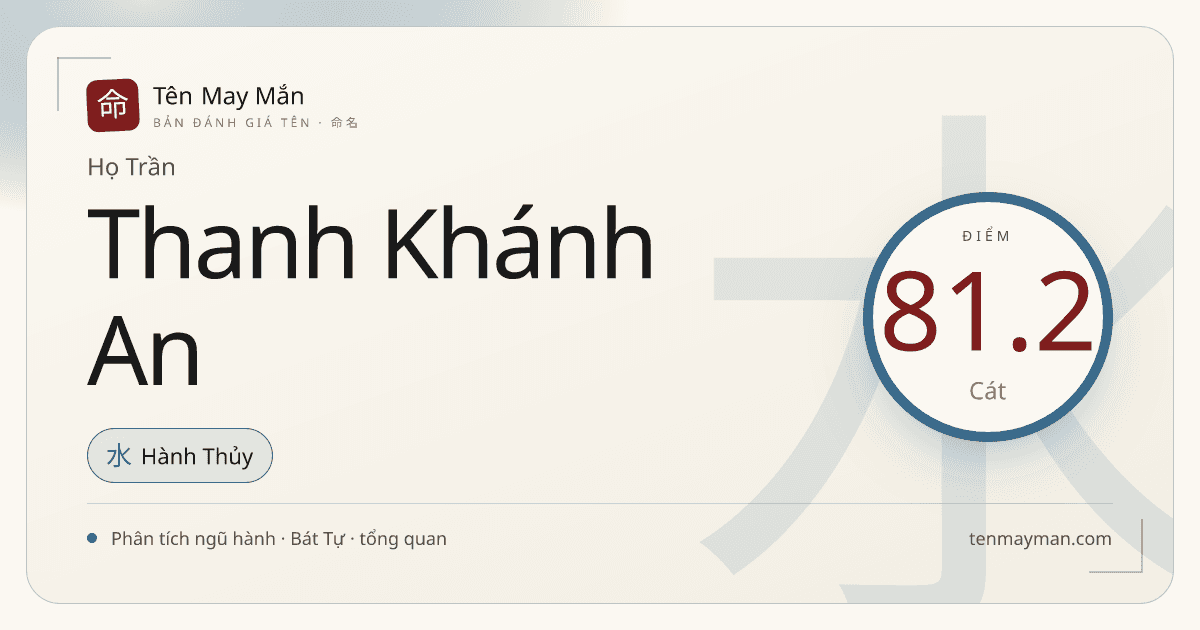 Trần Thanh Khánh An: tên êm, sáng nghĩa và khá cân bằng