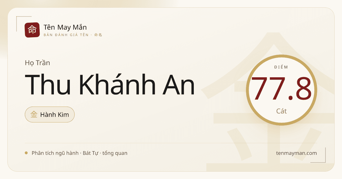 Trần Thu Khánh An: một cái tên êm, sáng và giữ được độ nền