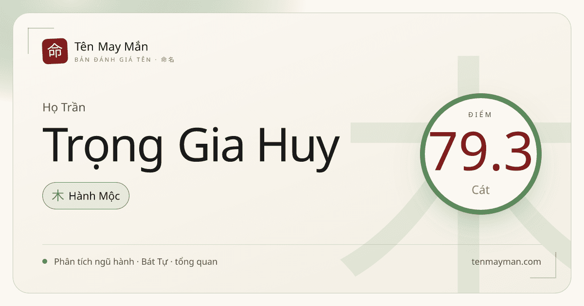 Trần Trọng Gia Huy: cái tên có nếp nhà, độ sáng và tiếng gọi đĩnh đạc