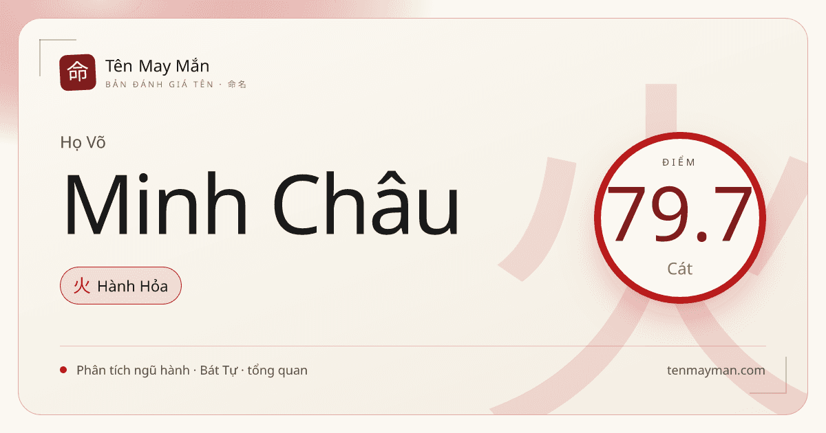 Võ Minh Châu: một cái tên sáng gọn, quý mà không phô