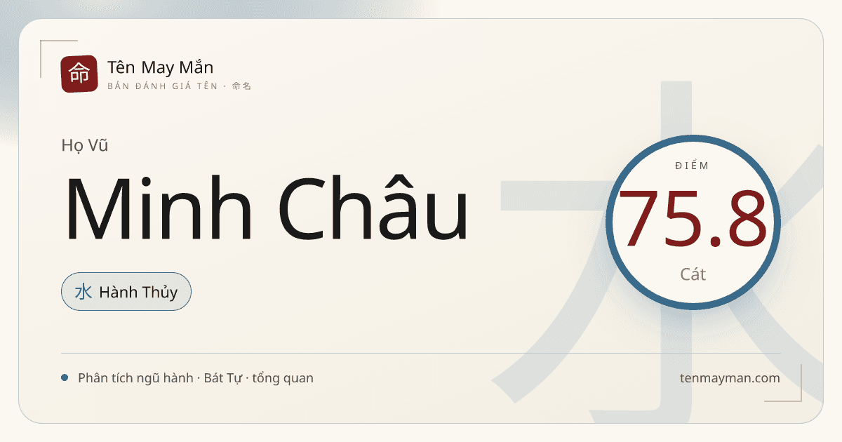 Vũ Minh Châu: một cái tên sáng, quý và có độ vang riêng