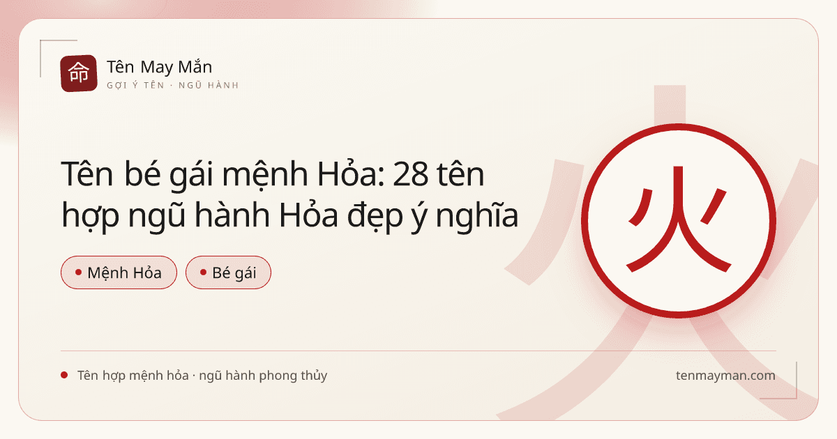 Tên bé gái mệnh Hỏa: 28 tên hợp ngũ hành Hỏa đẹp ý nghĩa