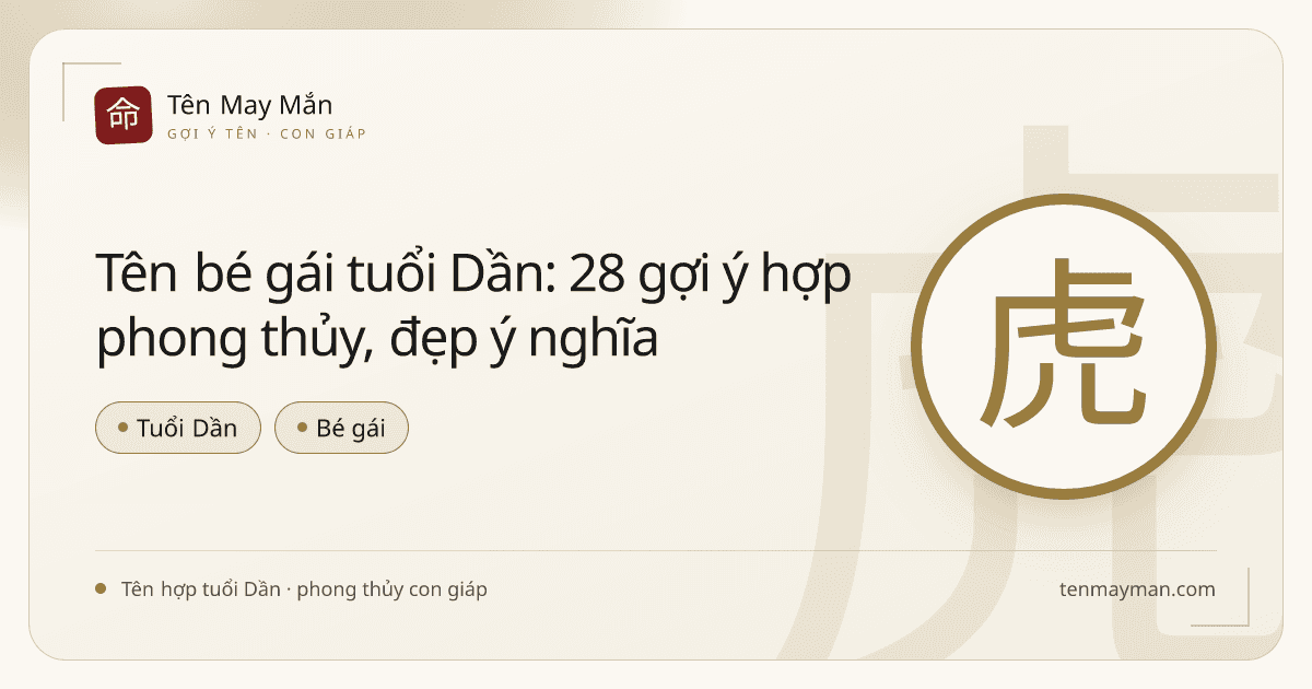 Tên bé gái tuổi Dần: 28 gợi ý hợp phong thủy, đẹp ý nghĩa