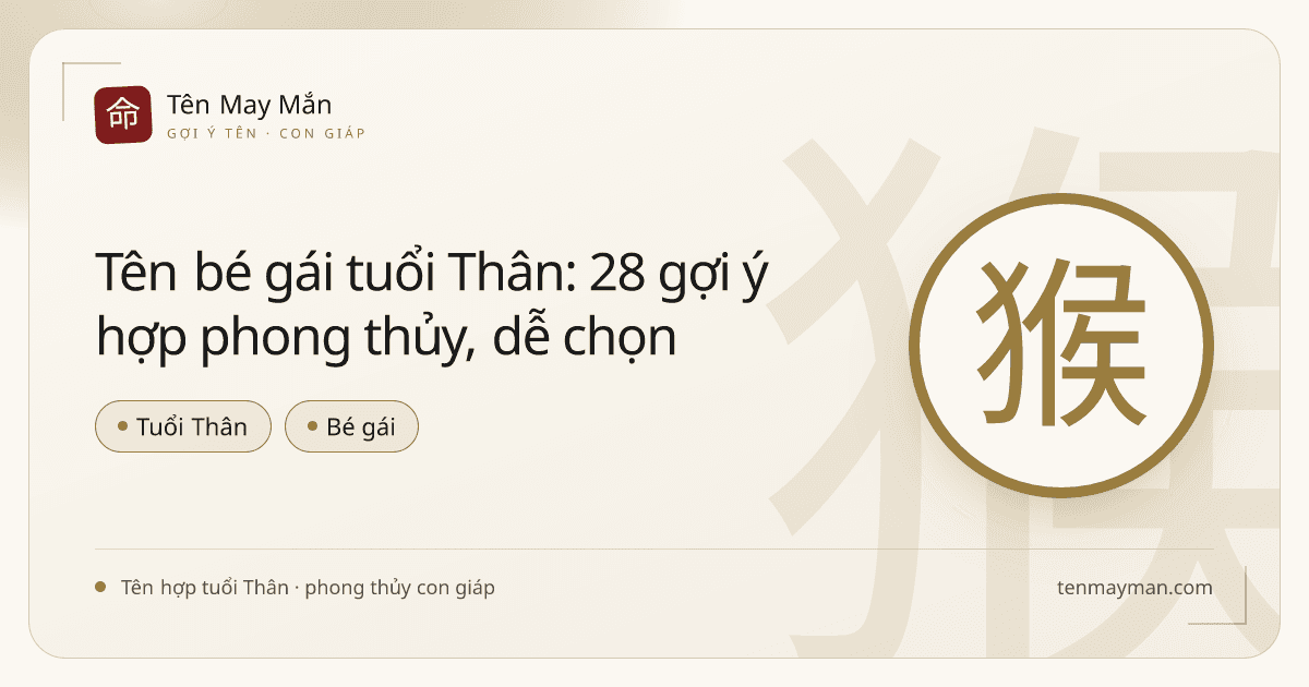 Tên bé gái tuổi Thân: 28 gợi ý hợp phong thủy, dễ chọn