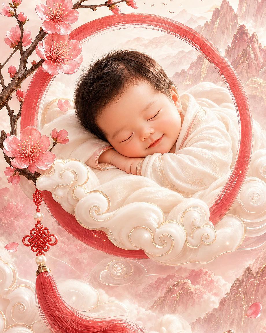 Người mẹ Việt dịu dàng bên con trong tà áo lụa thêu kim tuyến, nhành hoa mơ